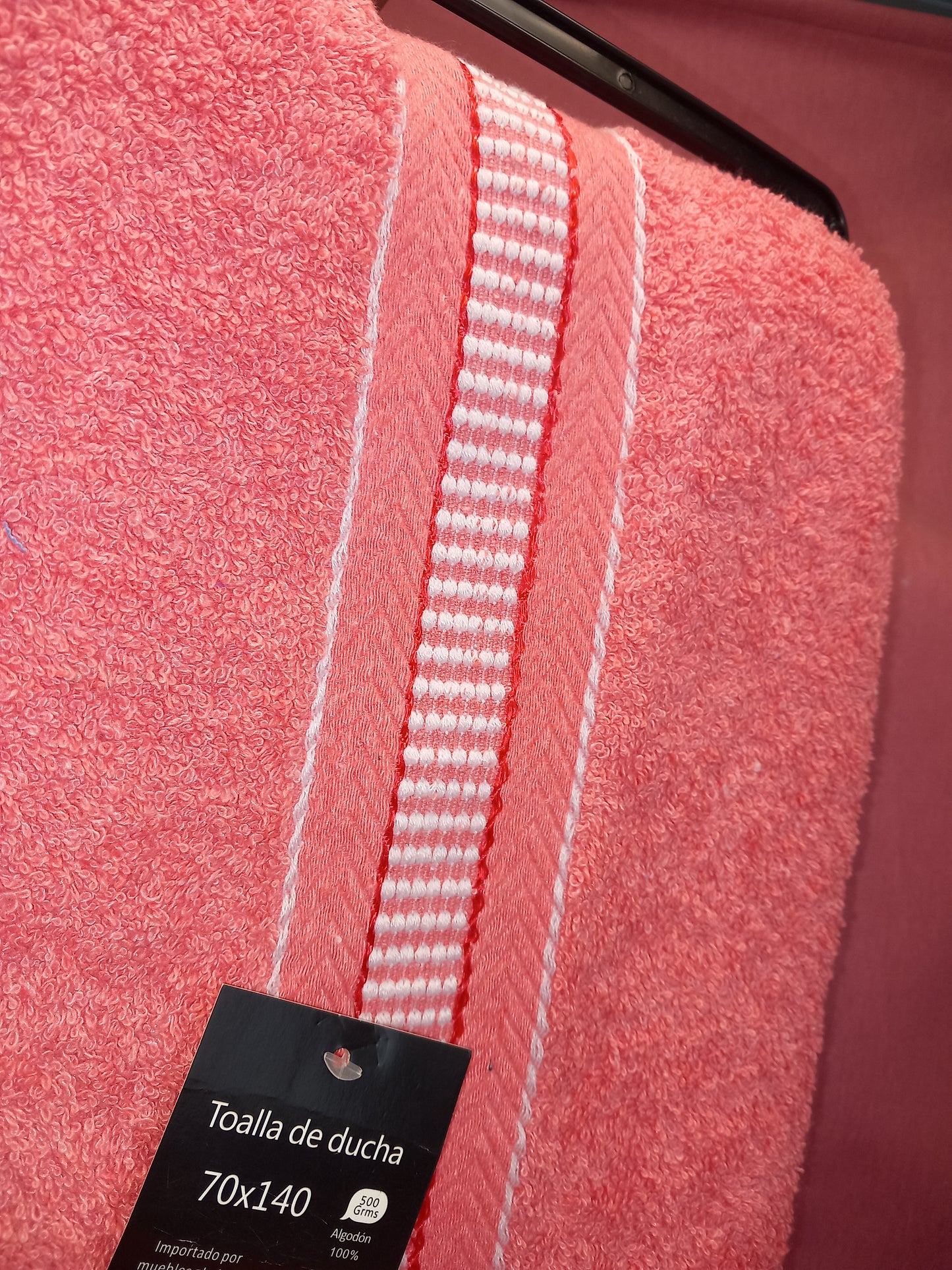 Juegos de Toallas máxima calidad en rosa coral (3 piezas). Envío gratis.