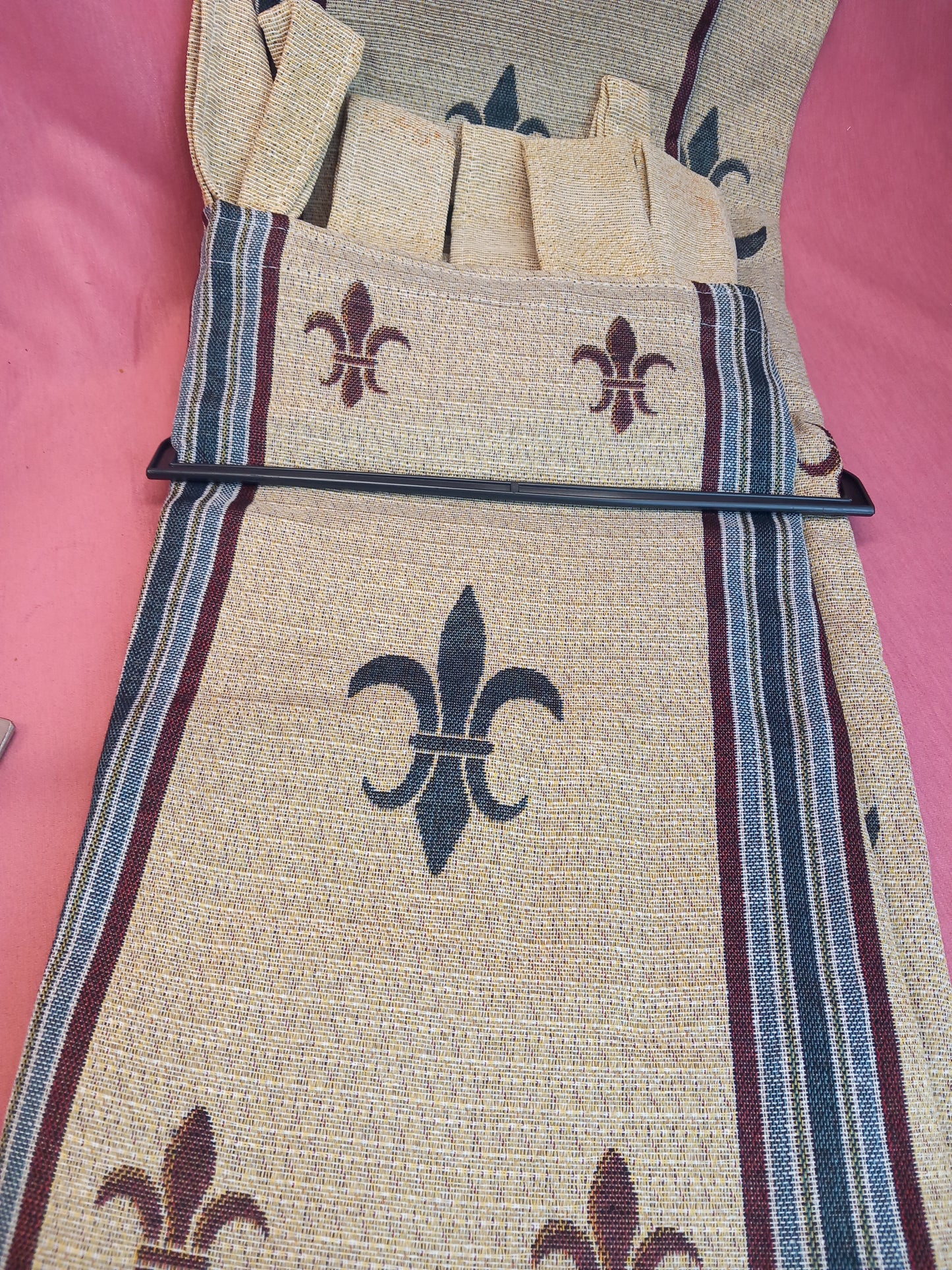 Cortina rústica con trebillas.Ya confeccionada.Envío Gratis.