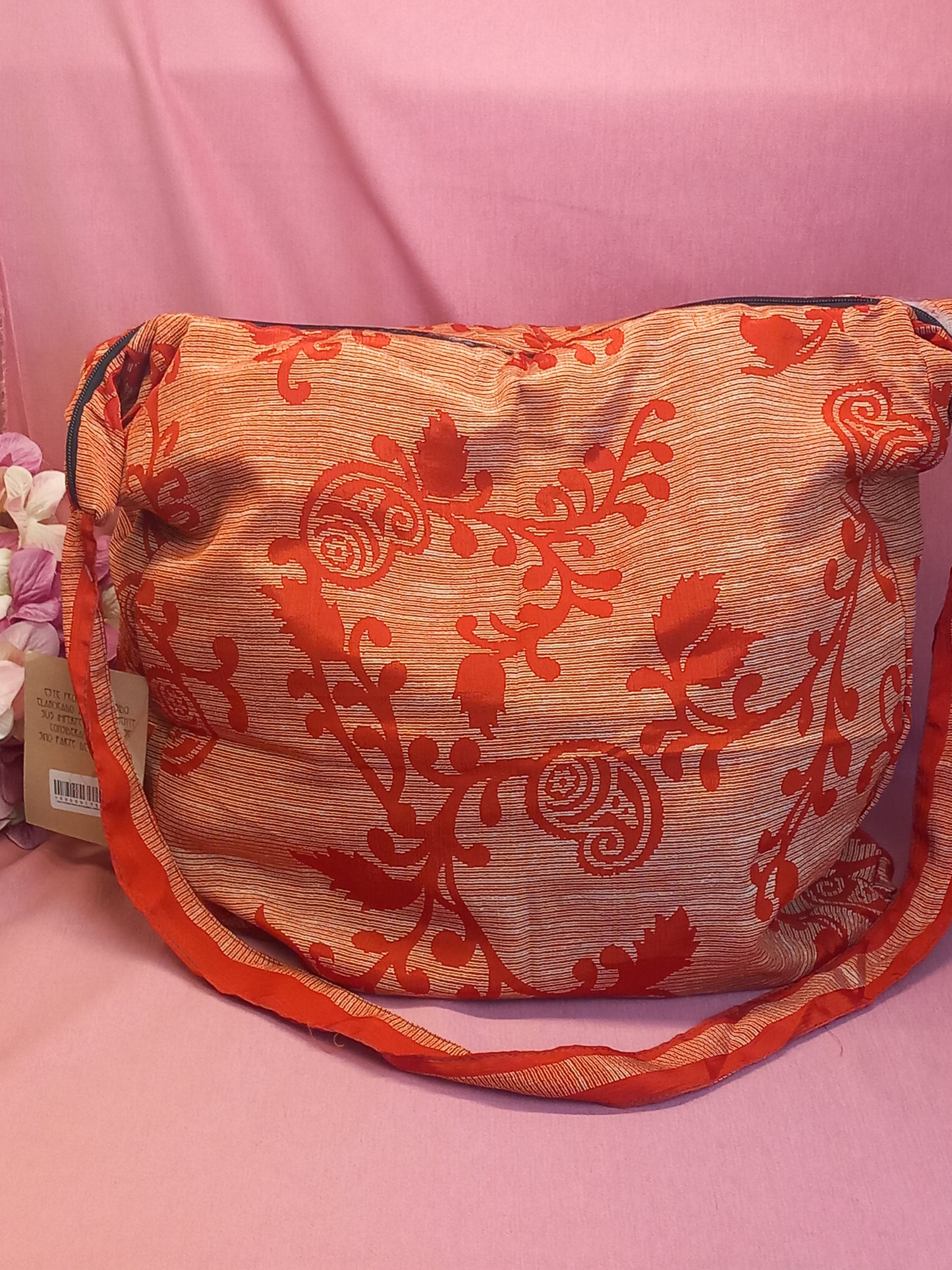 Bolso india de escapada, fin de semana,playa,montaña, gimansio...Con cremallera.Envío Gratis.Modelo Naranja India.