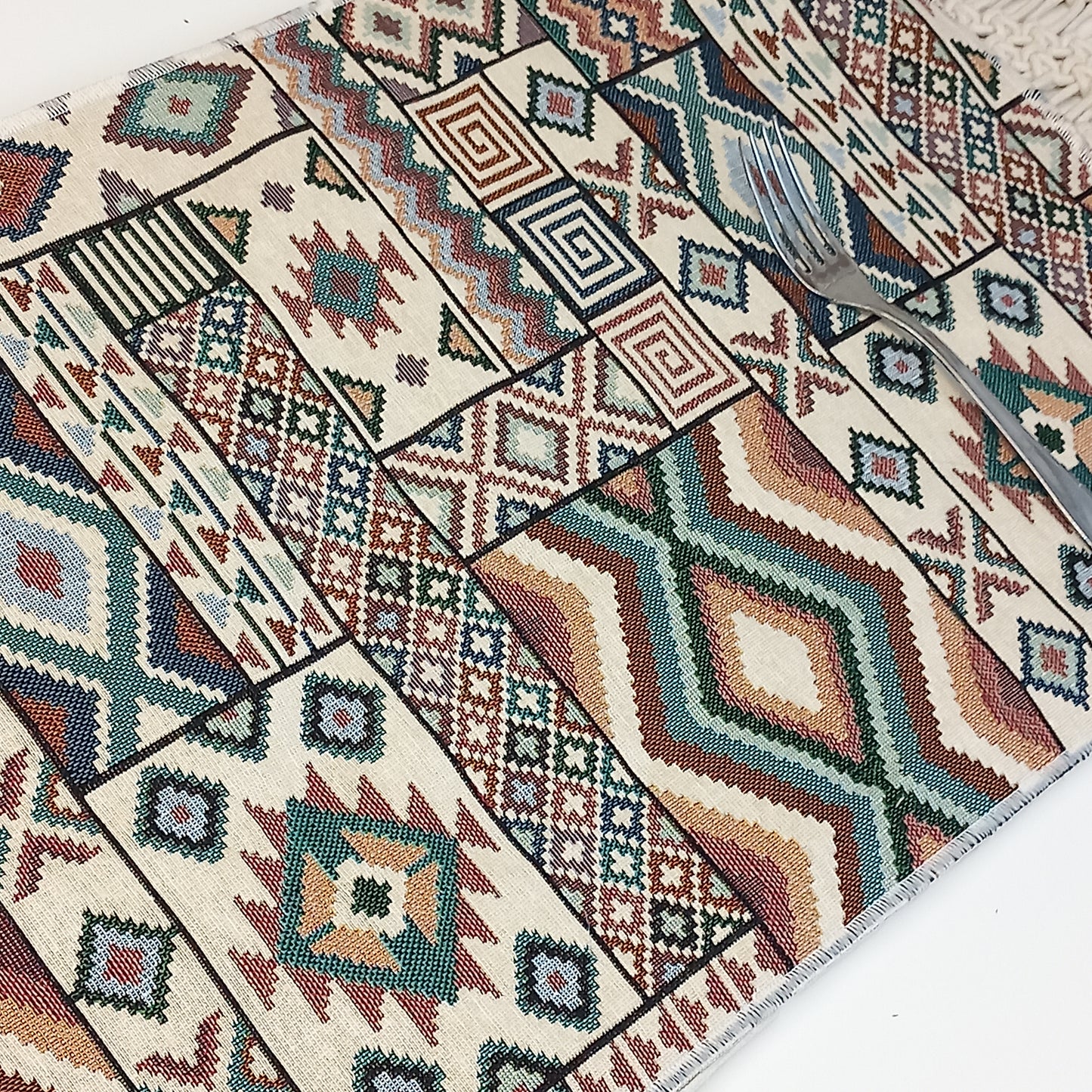 Juego de 2 manteles individuales dhurries print. Envío gratis y modelo cancún.