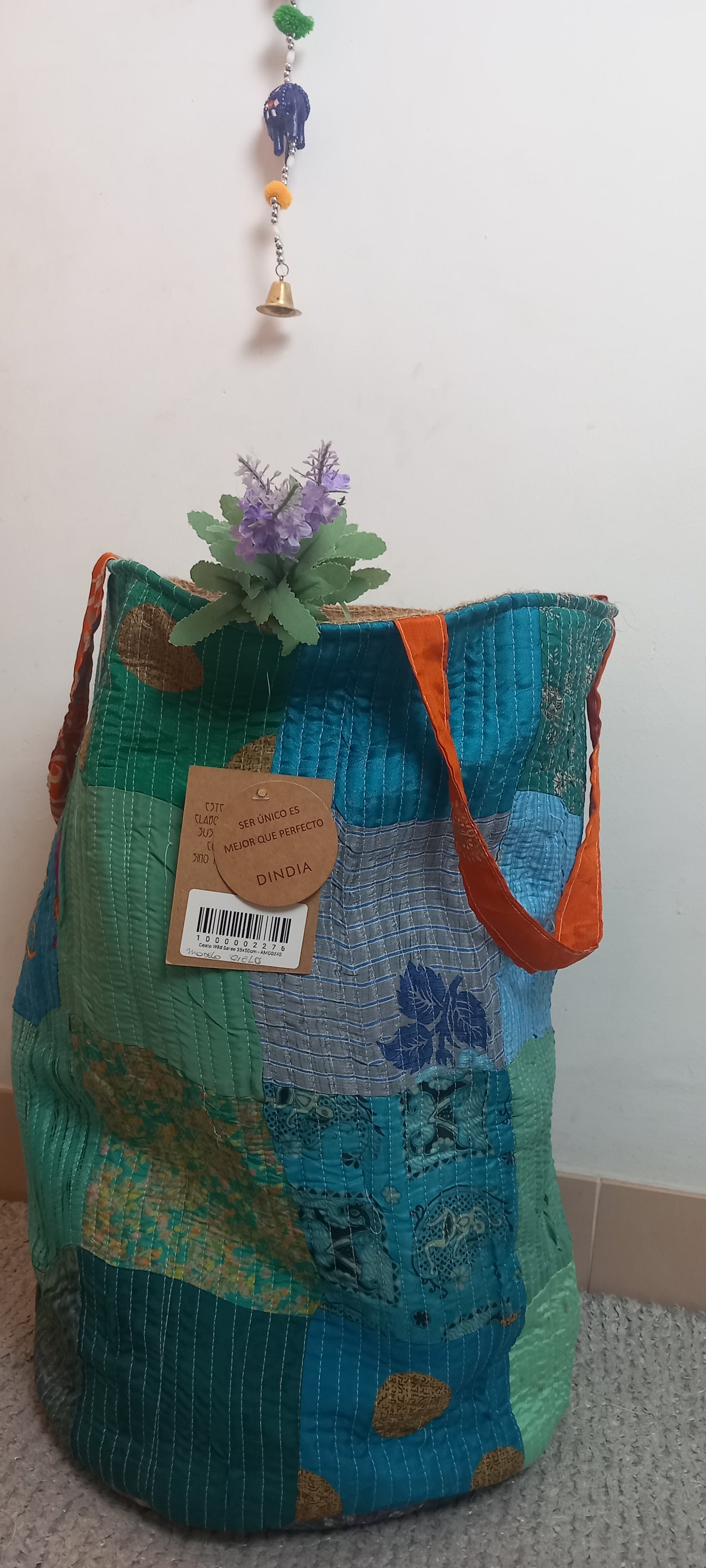 CESTO MULTIUSOS PATCHORK CON YUTE,MULTIFUNCIONAL CON ESTAMPADOS ÚNICOS,ENVÍO GRATIS SIN PEDIDO MÍNIMO.