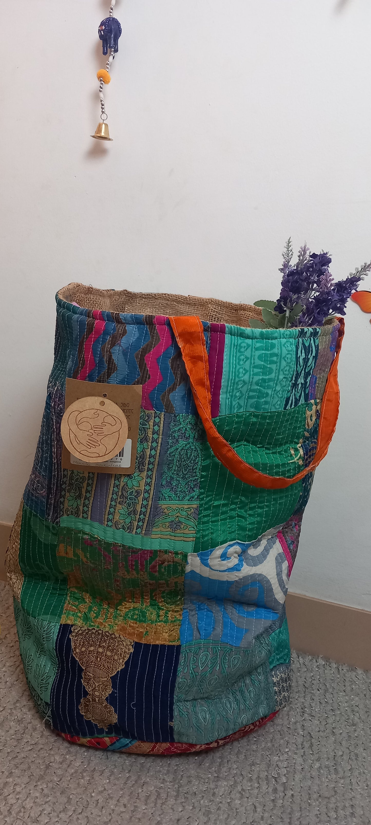 CESTO MULTIUSOS PATCHORK CON YUTE,MULTIFUNCIONAL CON ESTAMPADOS ÚNICOS,ENVÍO GRATIS SIN PEDIDO MÍNIMO.