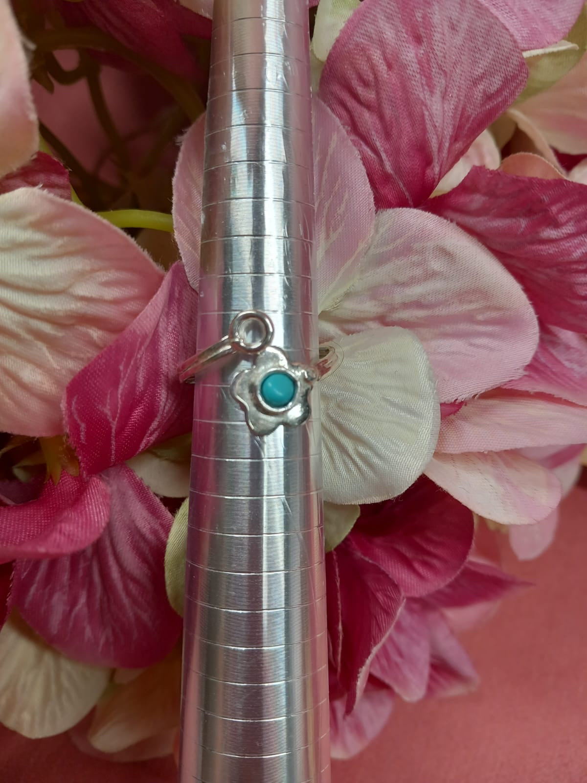 Sterling silver ring with blue stone