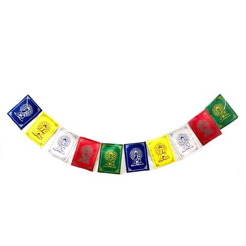 BANDERAS DE ORACIÓN CON BUDA GEOMETRÍA SAGRADA Y FLOR DE LA VIDA,ENVÍO GRATIS SIN PEDIDO MÍNIMO Y SON DE ALGODÓN HECHAS ARTESANALMENTE EN NEPAL