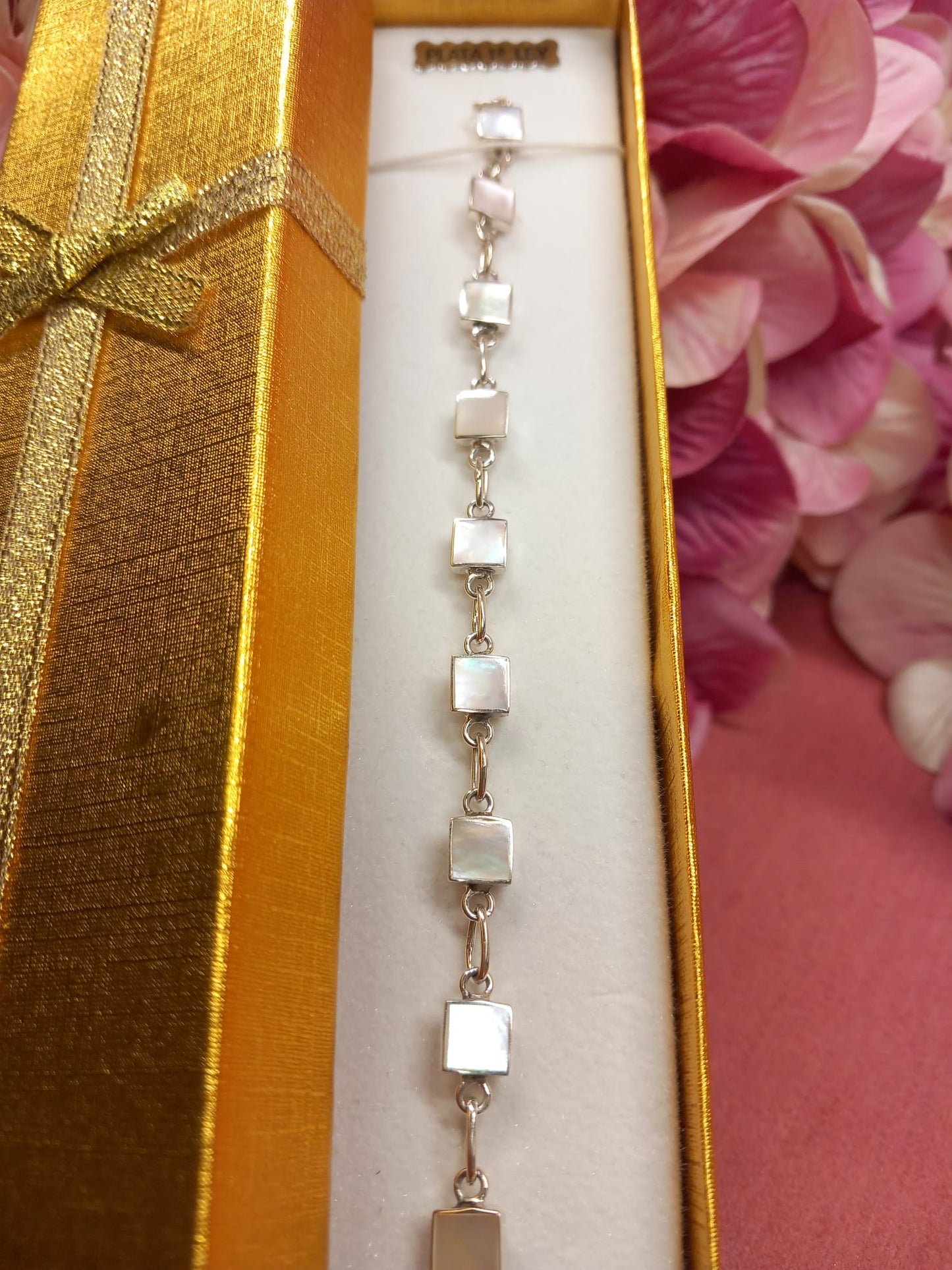 1st Law SILVER bracelet with NACRE decoration.