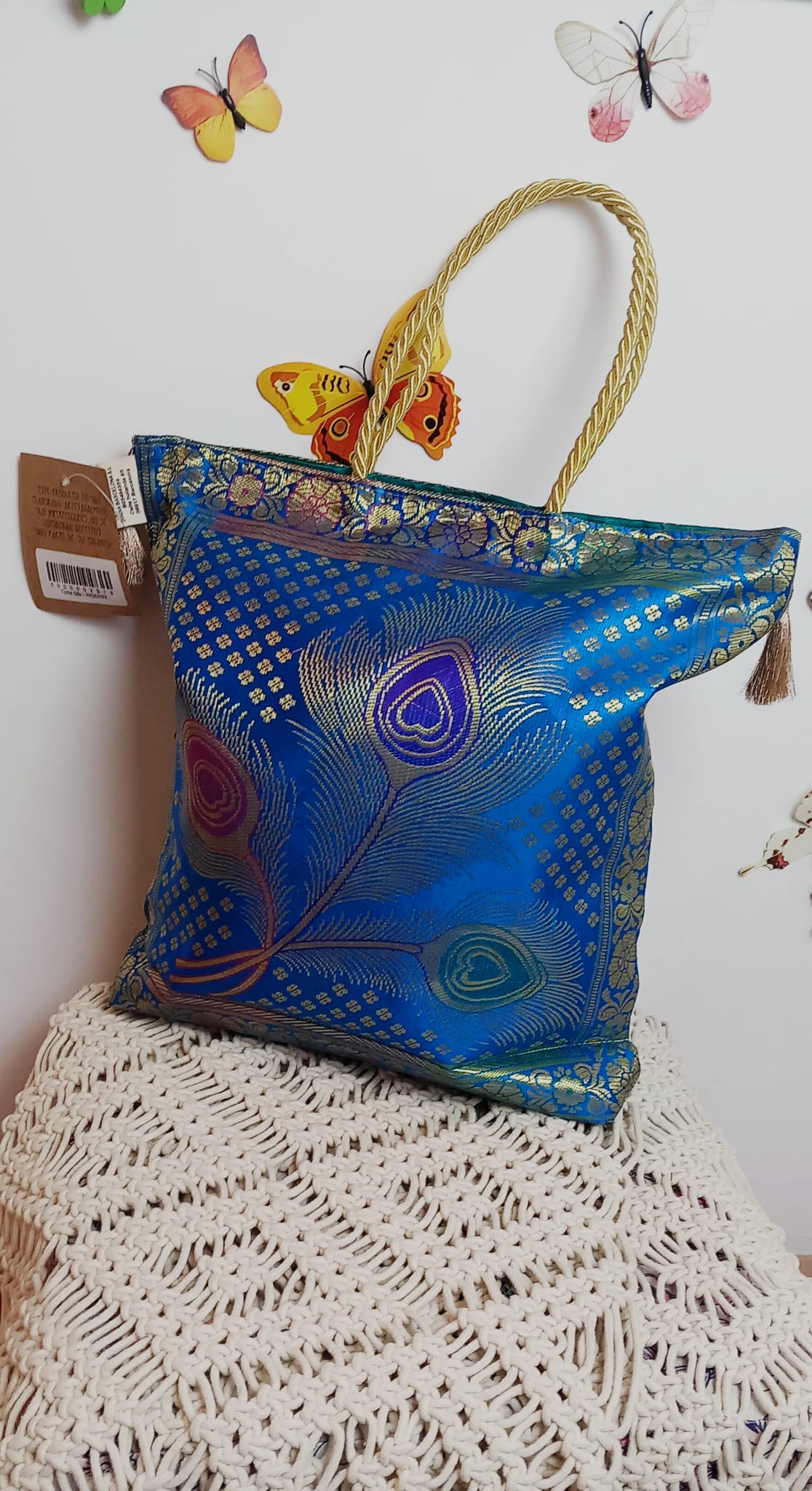 Tote seda saree de primera calidad,artesanía India,envío gratis sin pedido mínimo y precio sin competencia.