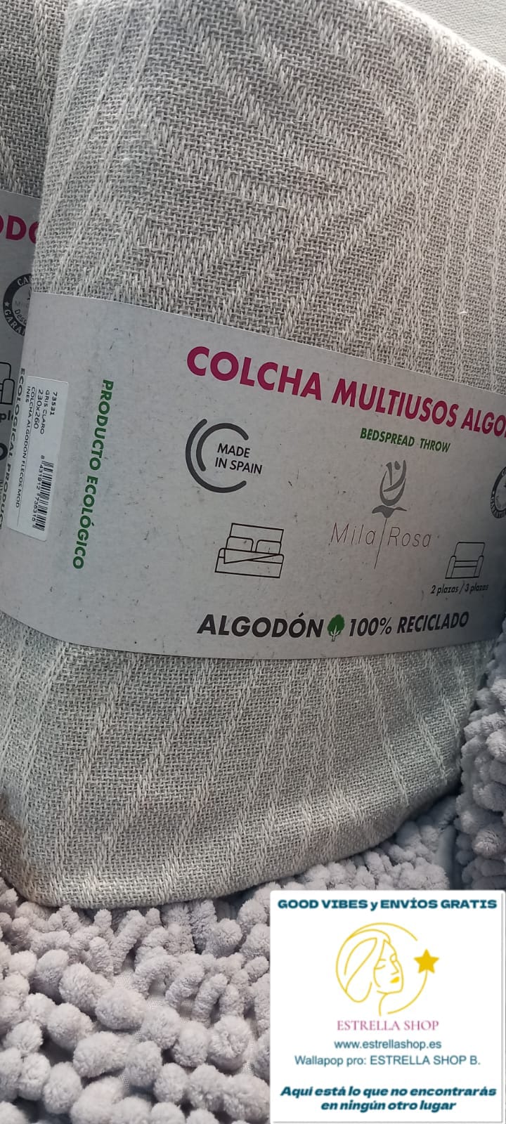 JARAPA Y COLCHA MULTIUSOS 230X260 ALGODÓN 100X100 ES UN PRODUCTO ECOLÓGICO Y ARTESANAL.ENVÍO GRATIS SIN PEDIDO MÍNIMO.