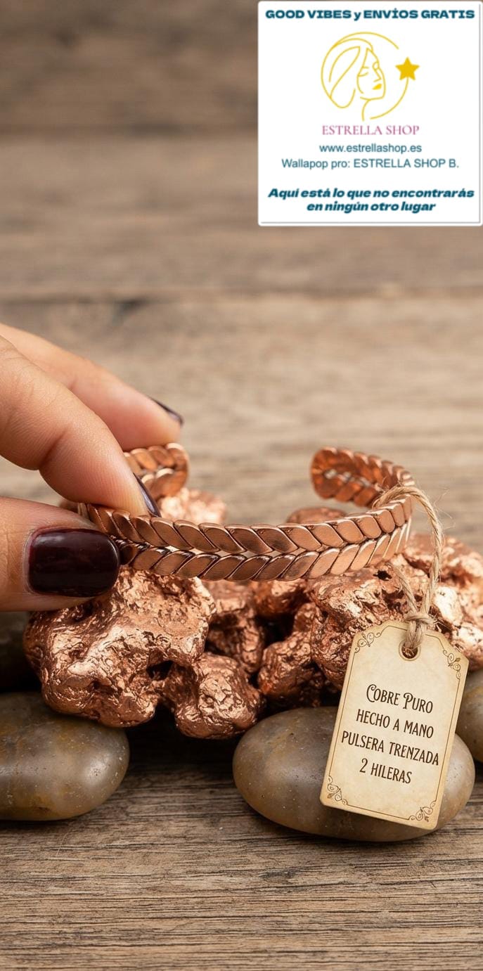Preciosa y original pulsera de cobre con un espectacular trabajo manual de estilo cadena. 15MM.Hecha en Nepal ENVÍO GRATIS SIN PEDIDO MÍNIMO.
