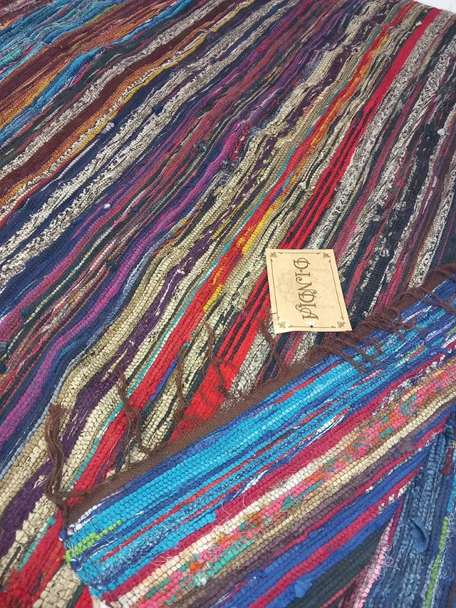 Jarapa Plaid Multicolor flequito marrón,precio sin competencia,es artesanía India.Envío Gratis.