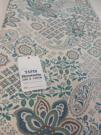 Tapiz aguamarina floral 130x100cm.Precio sin competencia.Multiusos.Envío Gratis.