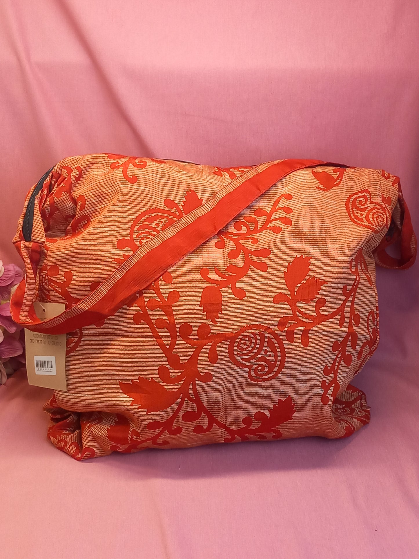 Bolso india de escapada, fin de semana,playa,montaña, gimansio...Con cremallera.Envío Gratis.Modelo Naranja India.