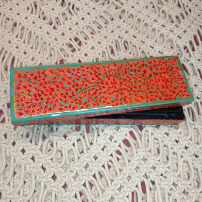 Joyero de cajita roja artesanía India. Precio sin competencia. Envío Gratis.