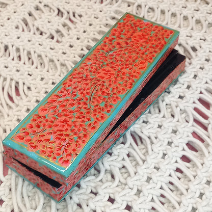 Joyero de cajita roja artesanía India. Precio sin competencia. Envío Gratis.