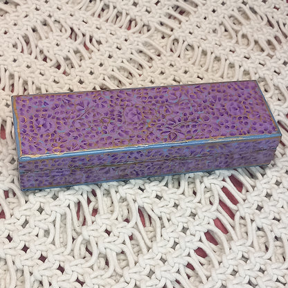 Joyero de cajita artesanía India,hecho a mano en tonos morados exclusiva. Precio sin competencia. Envío Gratis.