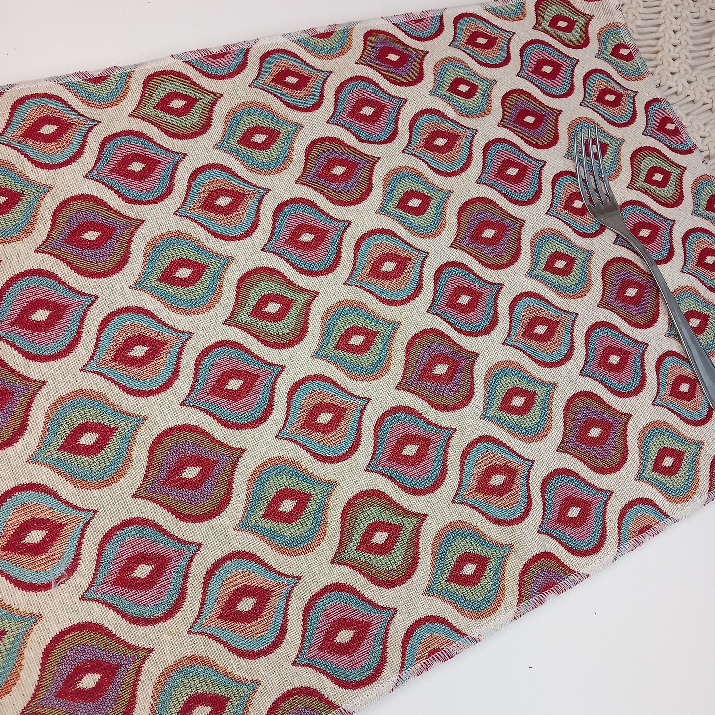 Juego de 2 manteles individuales dhurries print. Envío gratis y modelo amuleto.