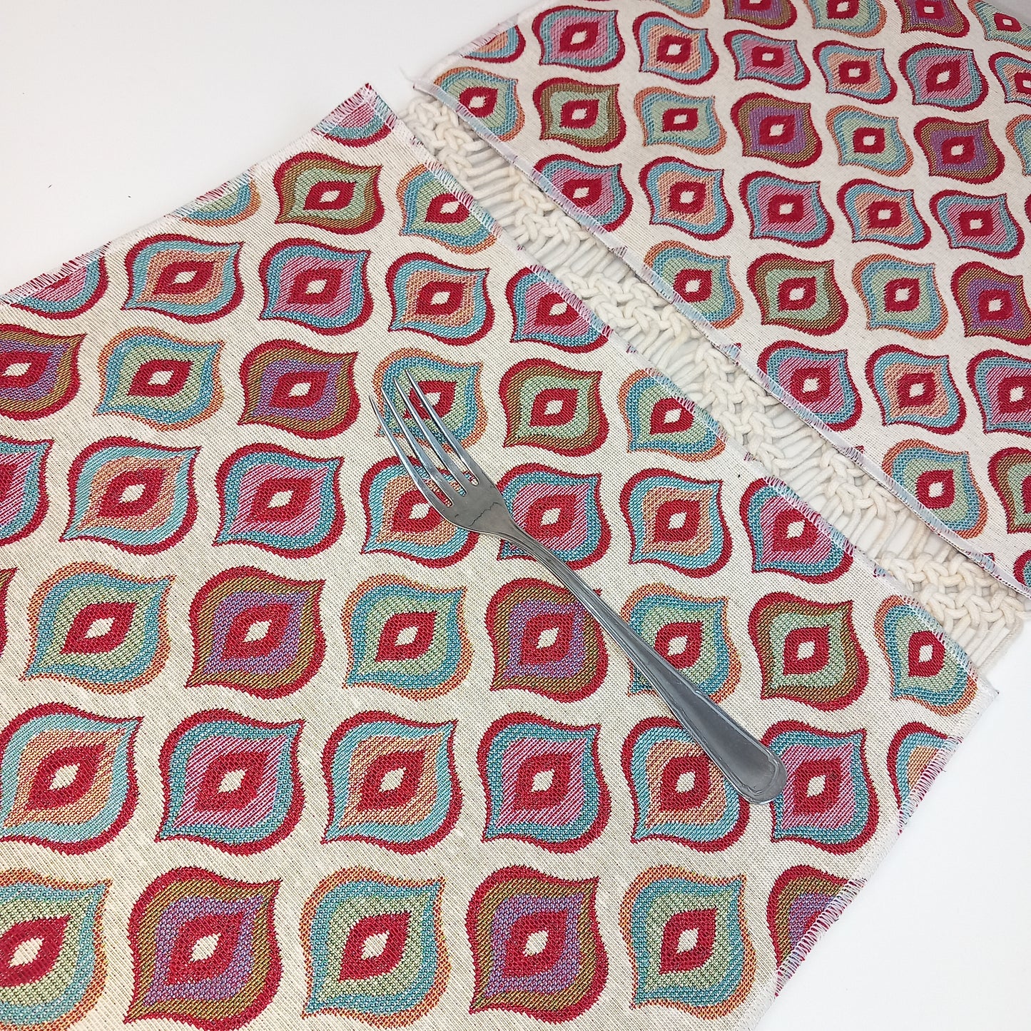 Juego de 2 manteles individuales dhurries print. Envío gratis y modelo amuleto.