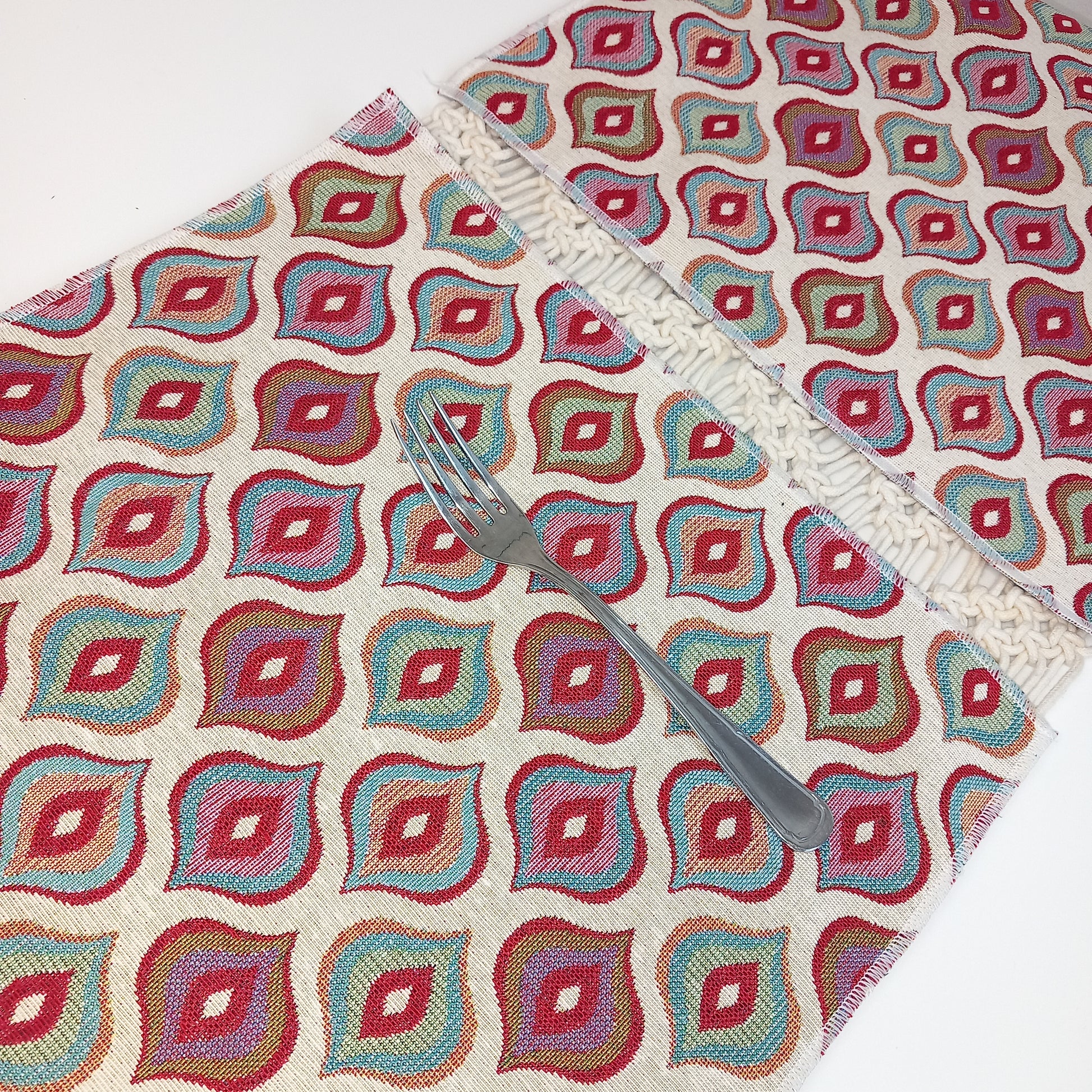 Juego de 2 manteles individuales dhurries print. Envío gratis y modelo amuleto.