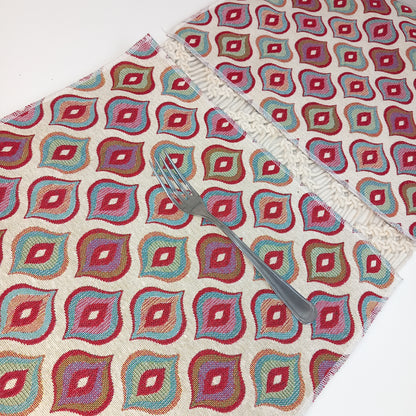 Juego de 2 manteles individuales dhurries print. Envío gratis y modelo amuleto.