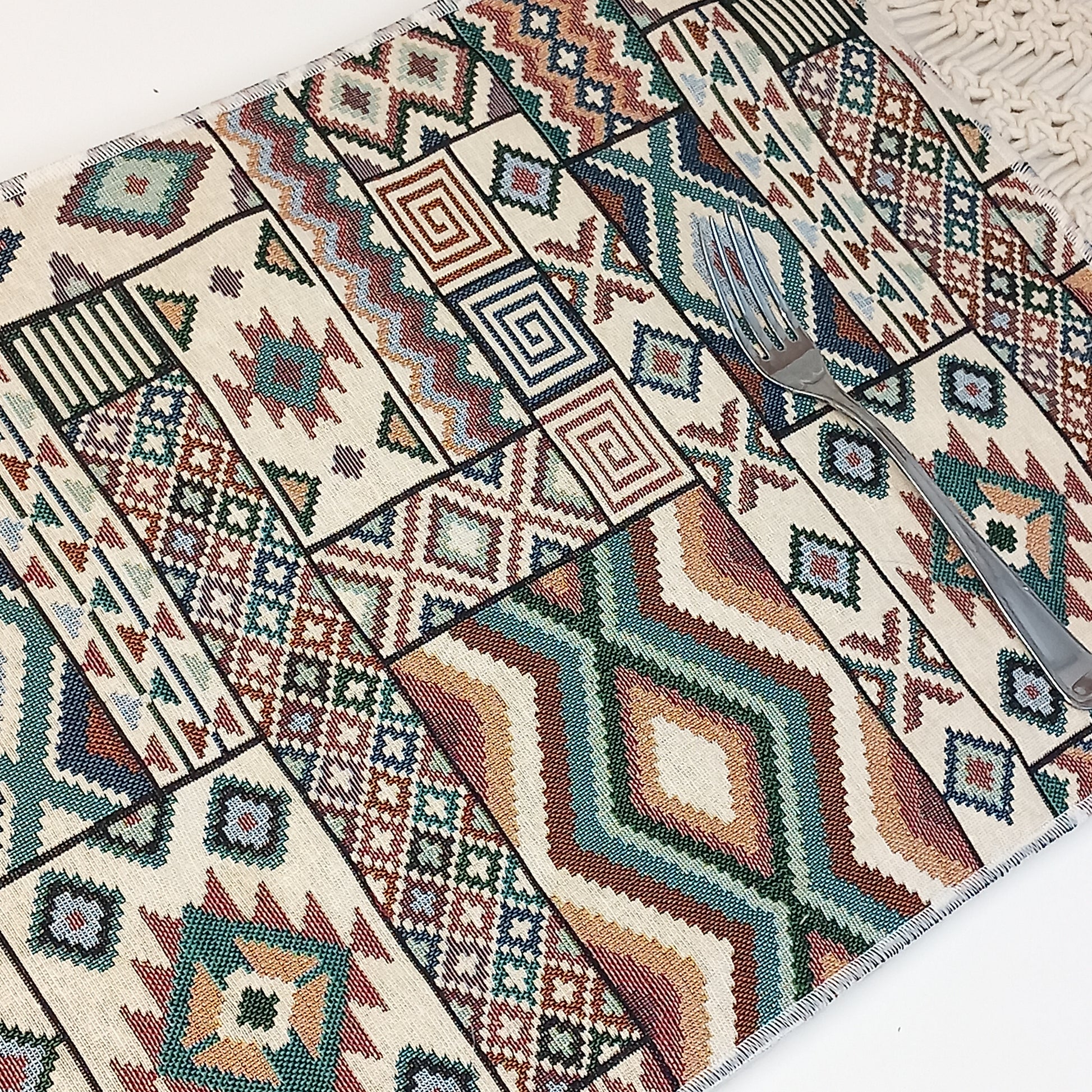 Juego de 2 manteles individuales dhurries print. Envío gratis y modelo cancún.