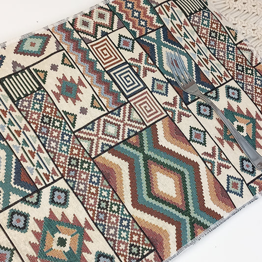 Juego de 2 manteles individuales dhurries print. Envío gratis y modelo cancún.