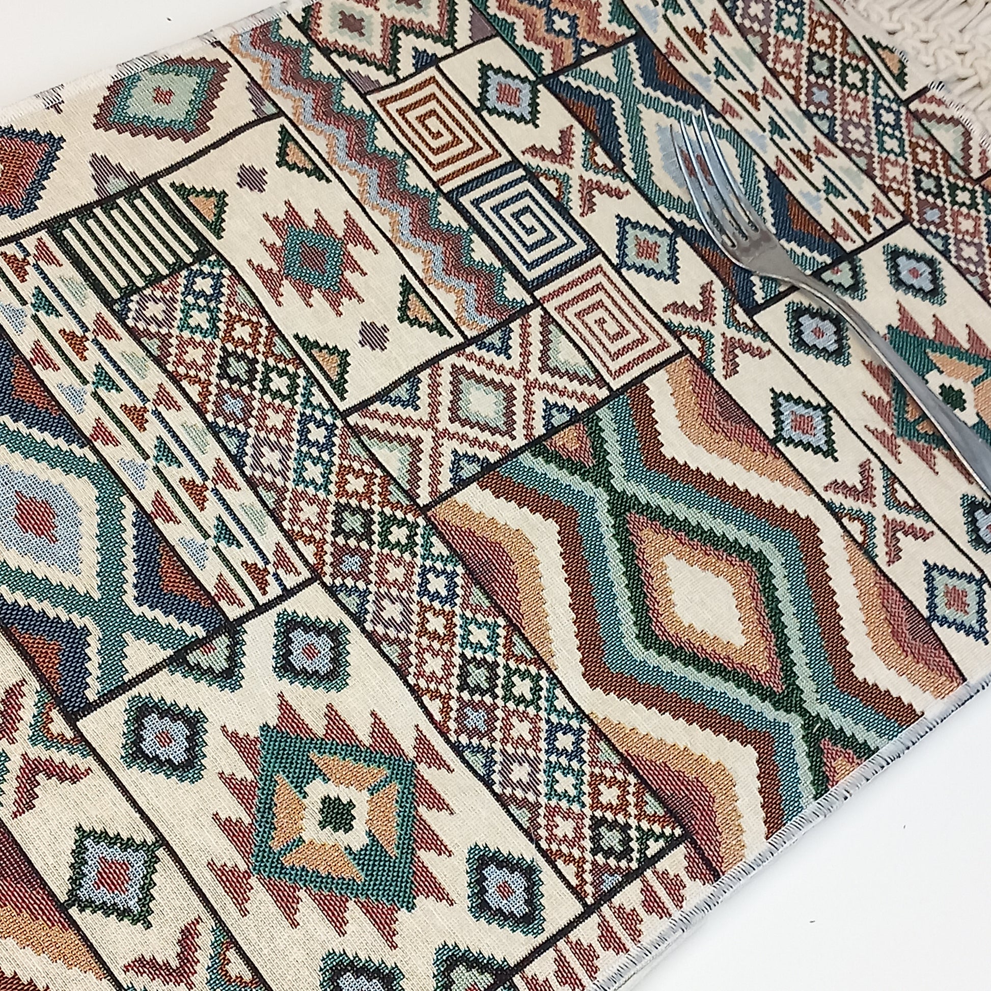 Juego de 2 manteles individuales dhurries print. Envío gratis y modelo cancún.