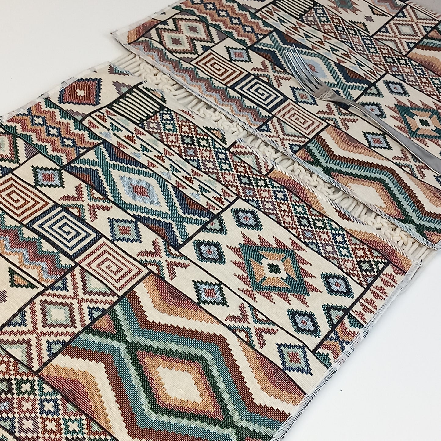 Juego de 2 manteles individuales dhurries print. Envío gratis y modelo cancún.