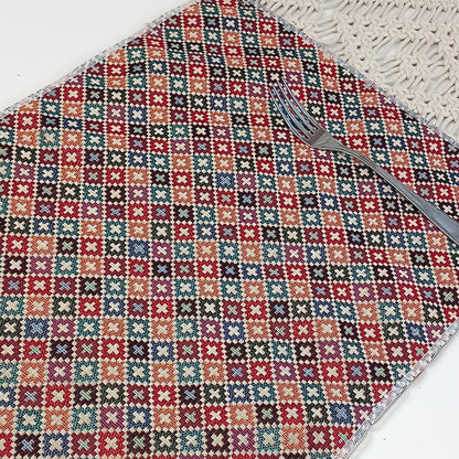 Juego de 2 manteles individuales dhurries print. Envío gratis y modelo maldivas.