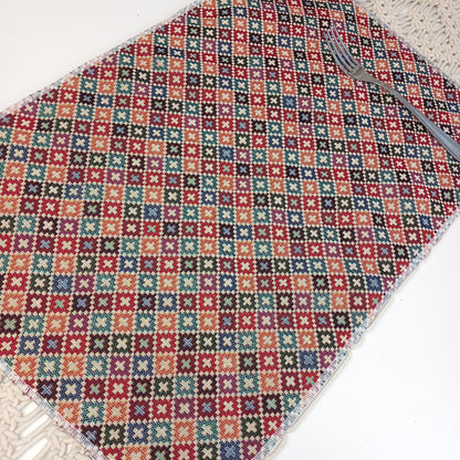 Juego de 2 manteles individuales dhurries print. Envío gratis y modelo maldivas.