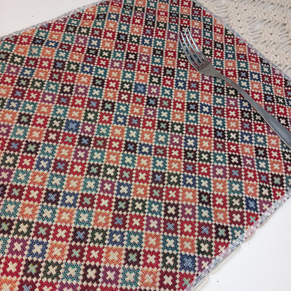 Juego de 2 manteles individuales dhurries print. Envío gratis y modelo maldivas.