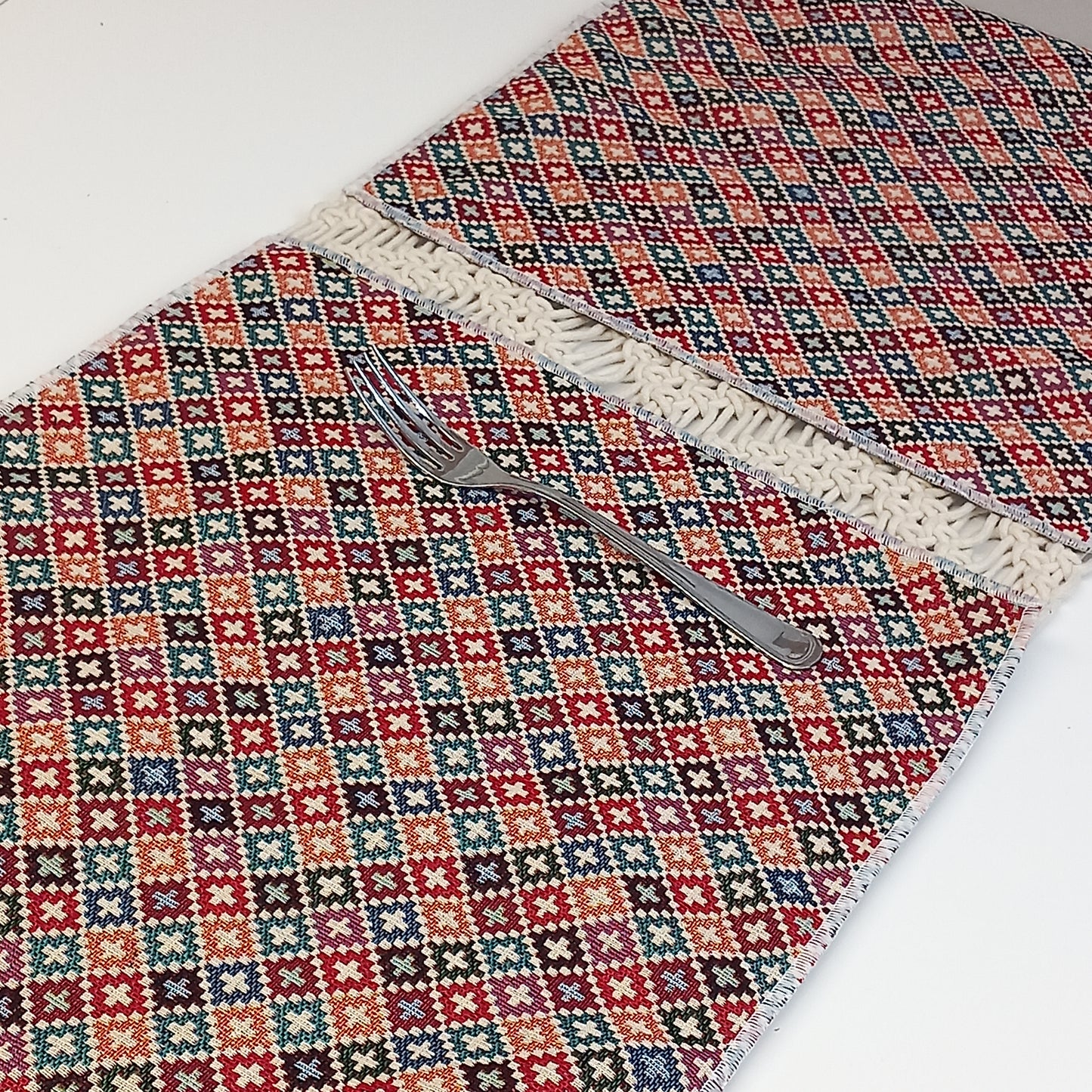 Juego de 2 manteles individuales dhurries print. Envío gratis y modelo maldivas.