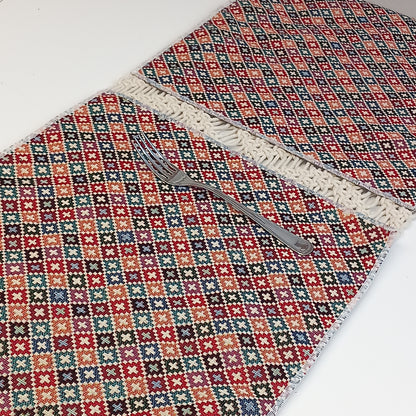 Juego de 2 manteles individuales dhurries print. Envío gratis y modelo maldivas.