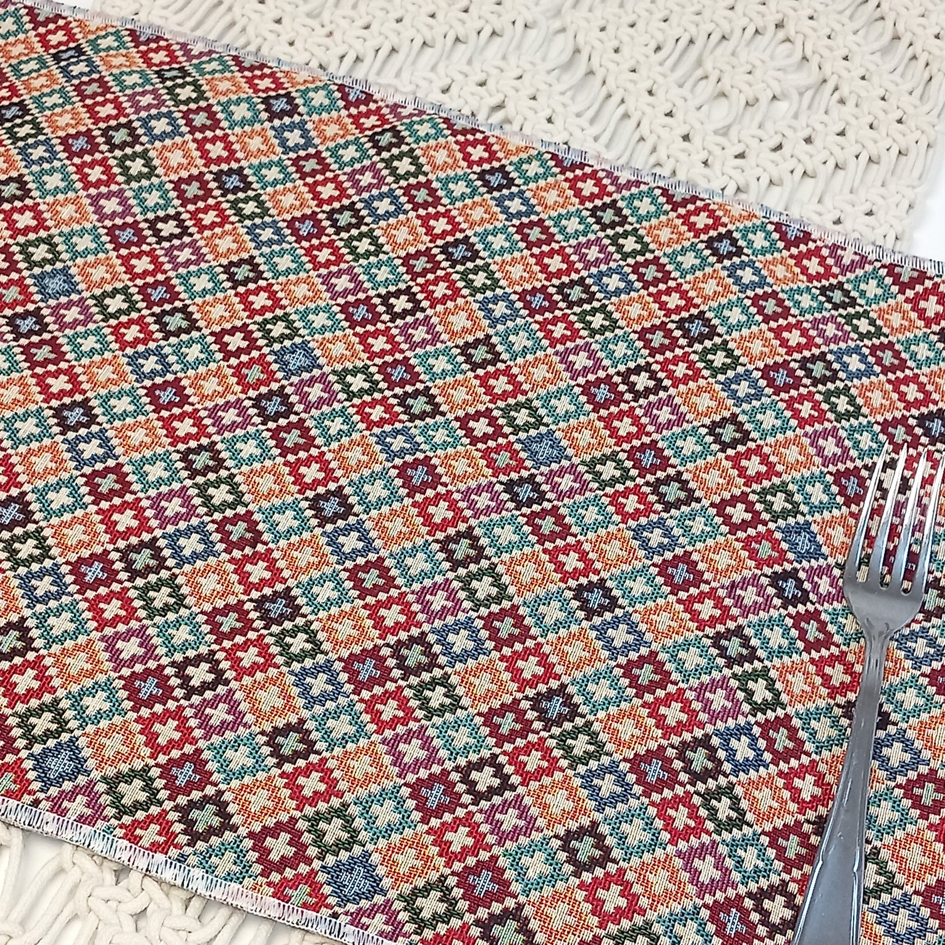 Juego de 2 manteles individuales dhurries print. Envío gratis y modelo maldivas.