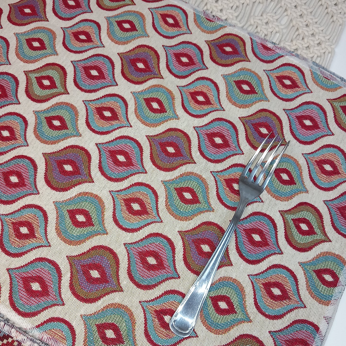 Juego de 2 manteles individuales dhurries print. Envío gratis y modelo amuleto.