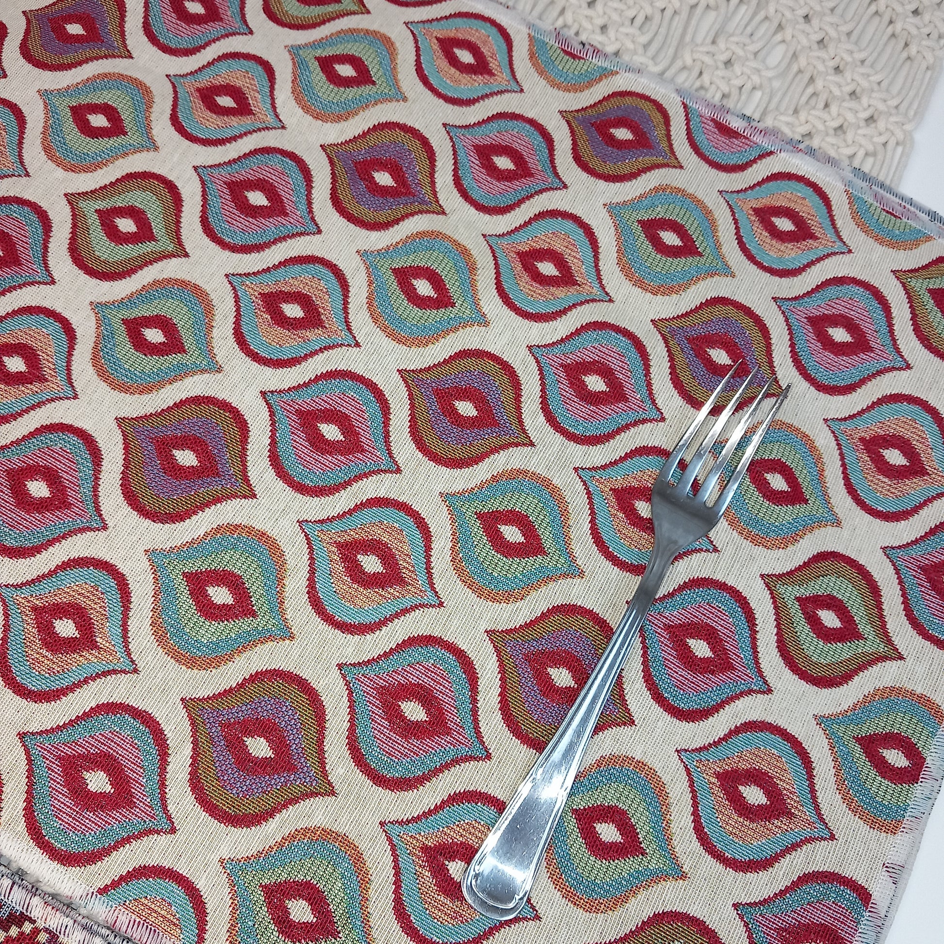 Juego de 2 manteles individuales dhurries print. Envío gratis y modelo amuleto.