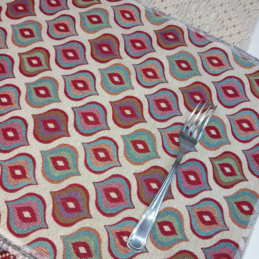 Juego de 2 manteles individuales dhurries print. Envío gratis y modelo amuleto.