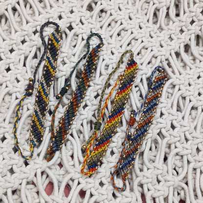 TOBILLERA MACRAMÉ COLOR,ENVÍO GRATIS.