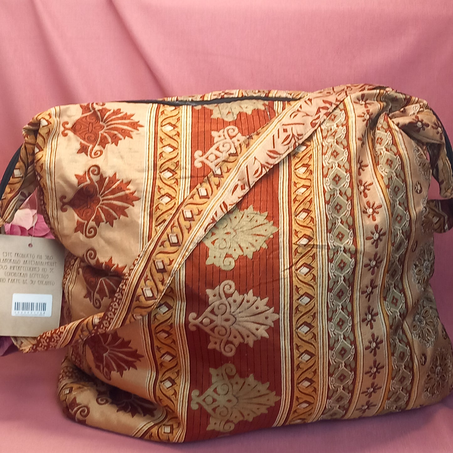 Bolso india de escapada, fin de semana,playa,montaña, gimansio...Con cremallera.Envío Gratis.Modelo Joya India.