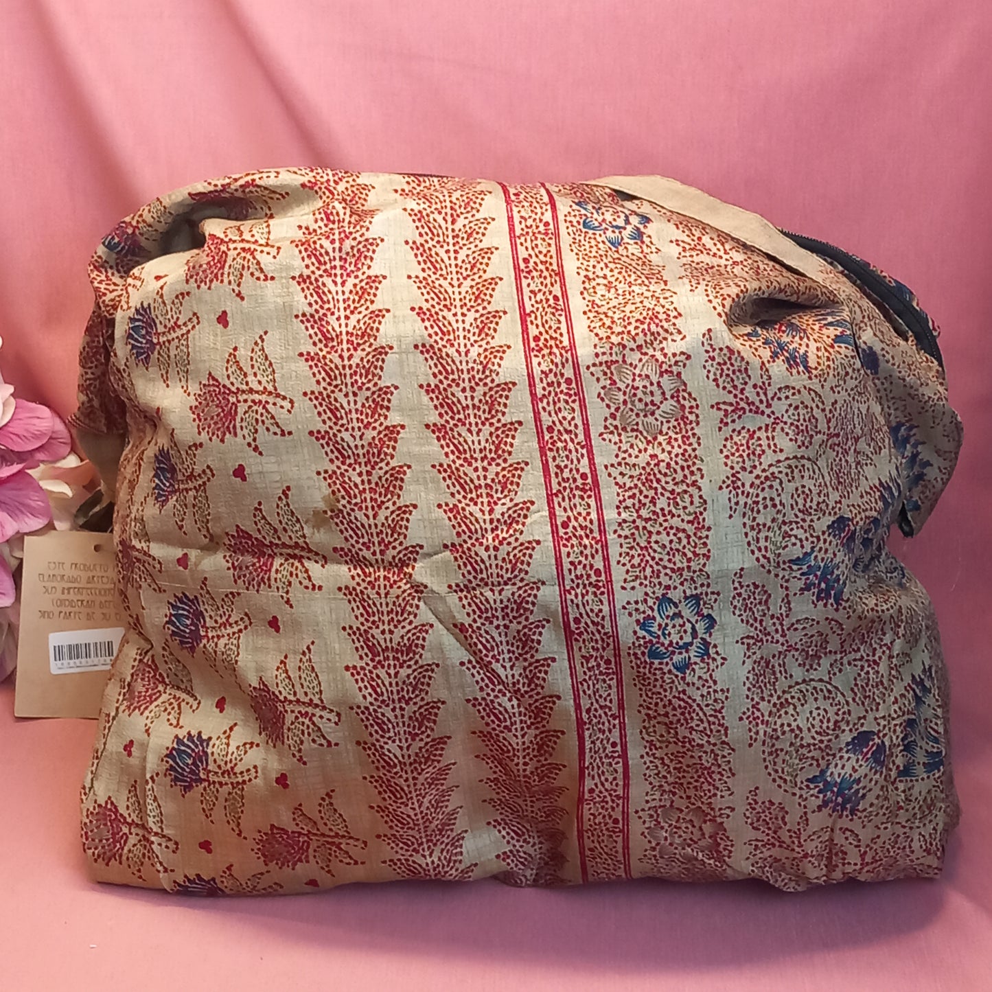 Bolso india de escapada, fin de semana,playa,montaña, gimansio...Con cremallera.Envío Gratis.Modelo Jaspe Rojo.