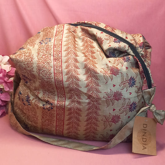 Bolso india de escapada, fin de semana,playa,montaña, gimansio...Con cremallera.Envío Gratis.Modelo Jaspe Rojo.