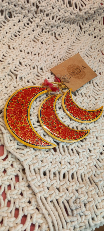 SET 3 LUNAS SURUC,PIEZAS ÚNICAS E IRREPETIBLES DE LA ARTESANÍA INDIA