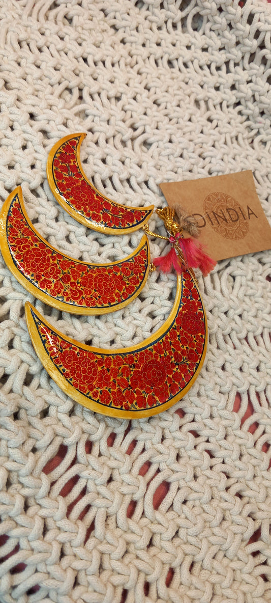 SET DE 3 LUNAS SURUC PINTADAS A MANO IDELA PARA DECORAR ESPACIOS ESPECIALES,ENVÍO GRATIS.