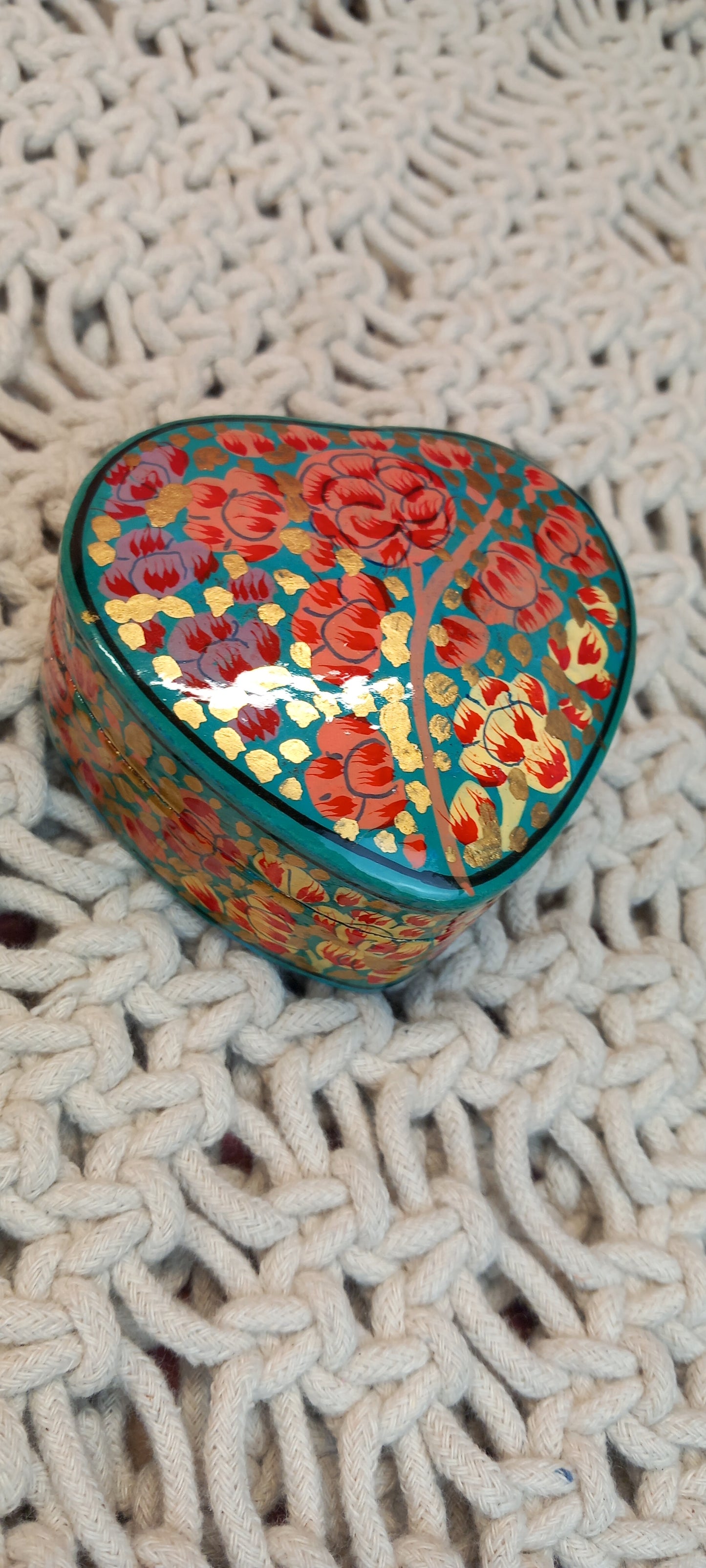 CAJA SURUC S ELABORADA Y PINTADA A MANO,EXCLUSIVIDAD EN ARTESANÍA INDIA.ENVÍO GRATIS.