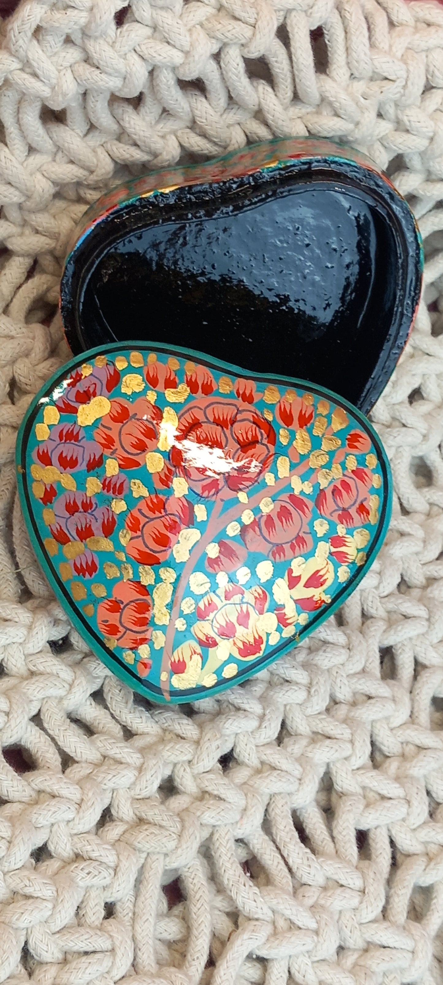 CAJA SURUC S ELABORADA Y PINTADA A MANO,EXCLUSIVIDAD EN ARTESANÍA INDIA.ENVÍO GRATIS.