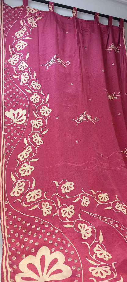 Set 2Cortinas **saldo en el revés 1banda**confeccionadas reversibles artesanía India de primerísima calidad.Modelo Aladino.