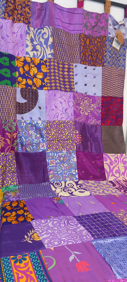 Cortinas seda reversibles ya confeccionadas con sus trabillas,modelo caléndula.