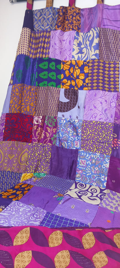 Cortinas seda reversibles ya confeccionadas con sus trabillas,modelo caléndula.