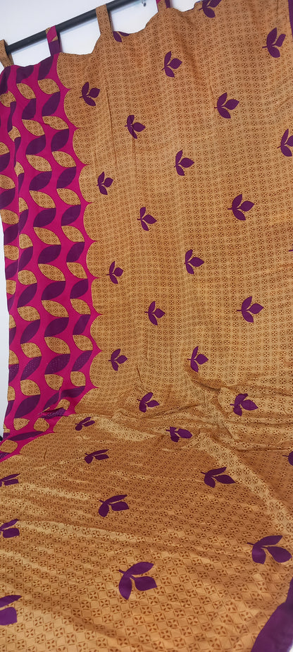 Cortinas seda reversibles ya confeccionadas con sus trabillas,modelo caléndula.