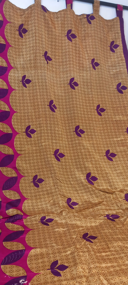 Cortinas seda reversibles ya confeccionadas con sus trabillas,modelo caléndula.