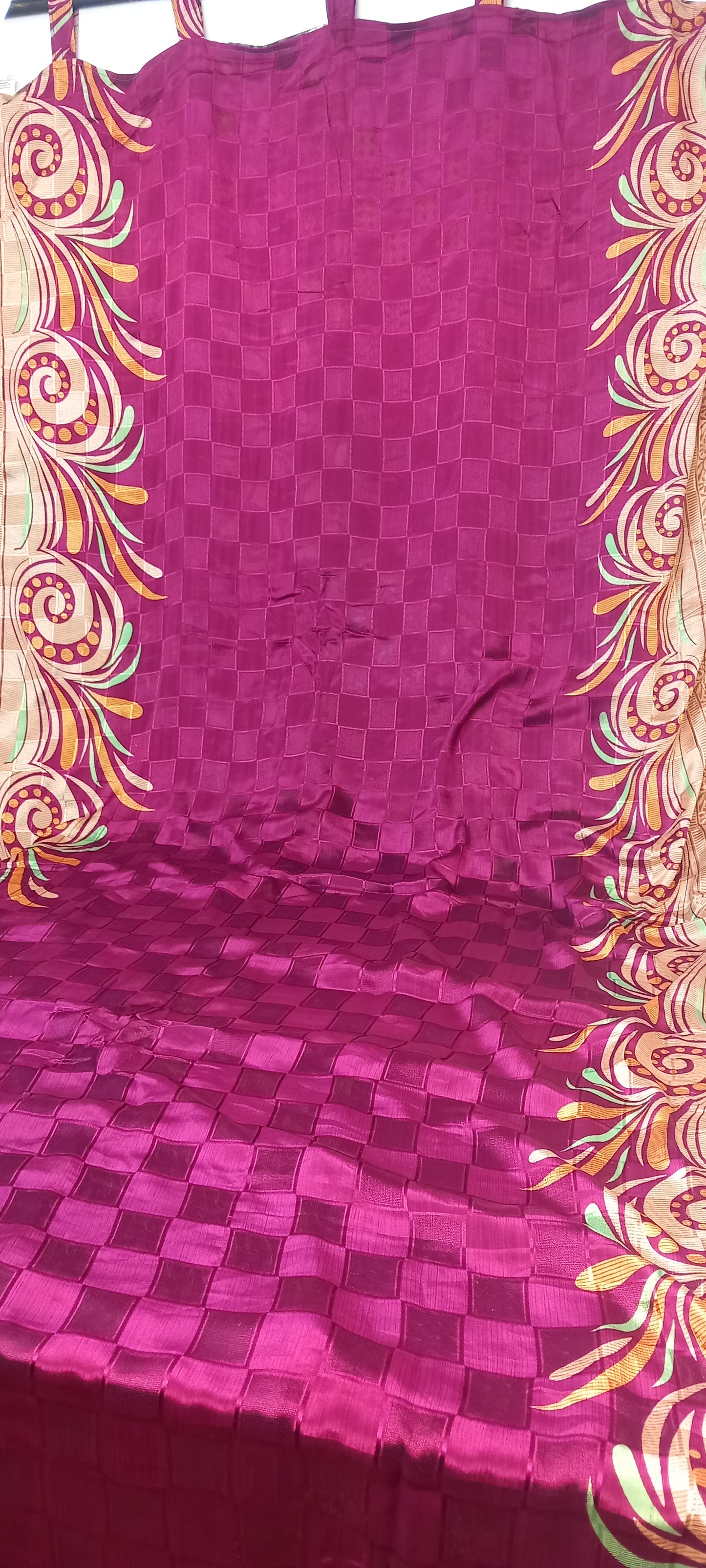 CORTINA MÁGICA PORQUE ES REVERSIBLE PATCHWORK A 2 CARAS YA CONFECCIONADA.ENVÍO GRATIS.