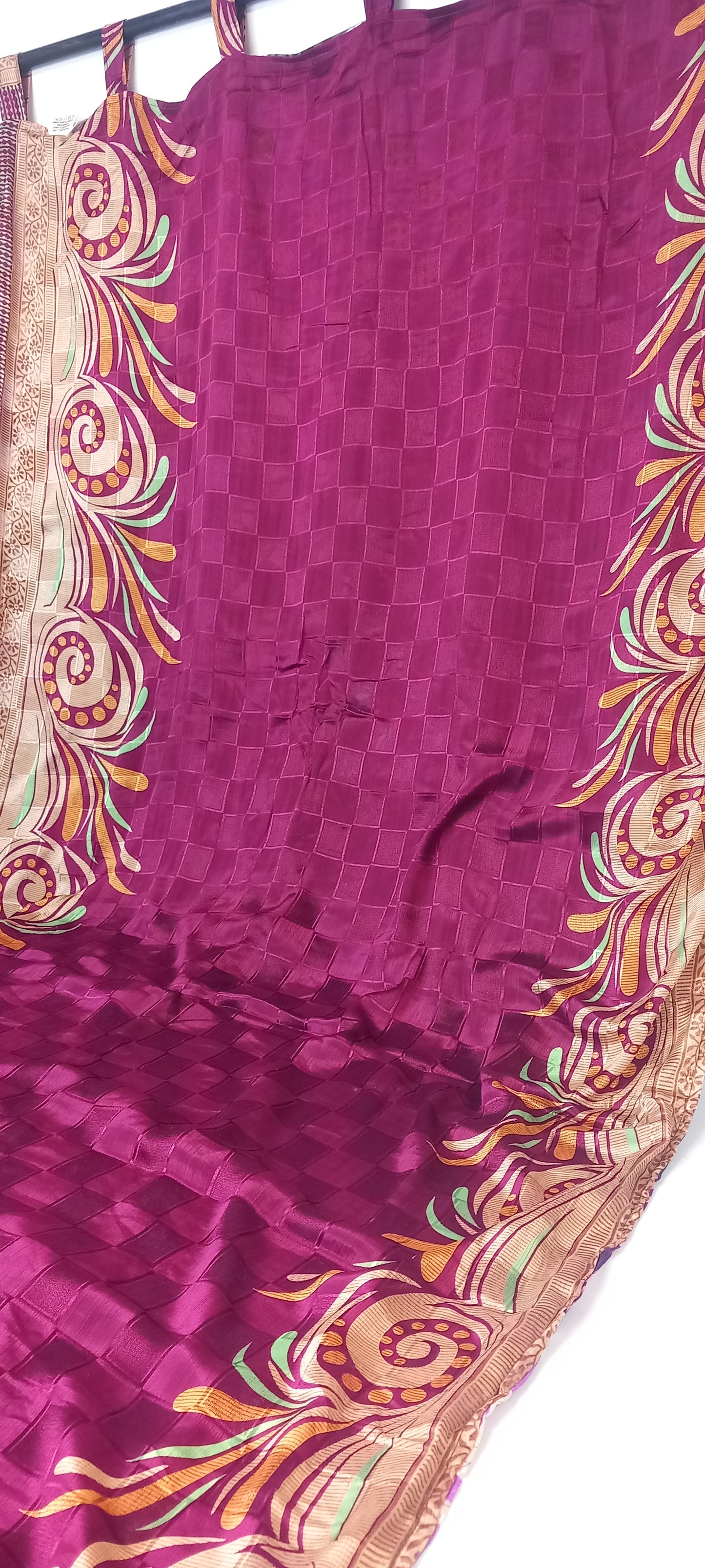 CORTINA MÁGICA PORQUE ES REVERSIBLE PATCHWORK A 2 CARAS YA CONFECCIONADA.ENVÍO GRATIS.